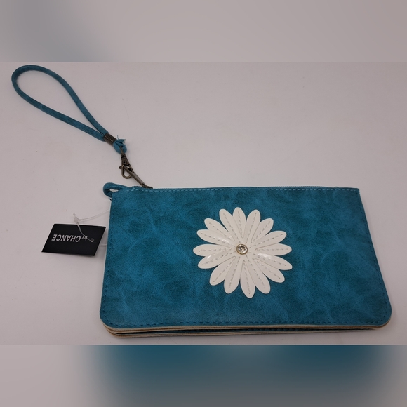 Vintage Wallet With Strap Purse Satchel Floral Flowers 80s 90s Transparent Back - Picture 10 of 10